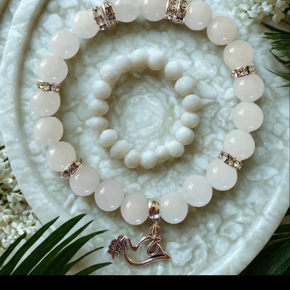 Elegant White Jade Natural Stone Bracelet - Picture 1 of 1